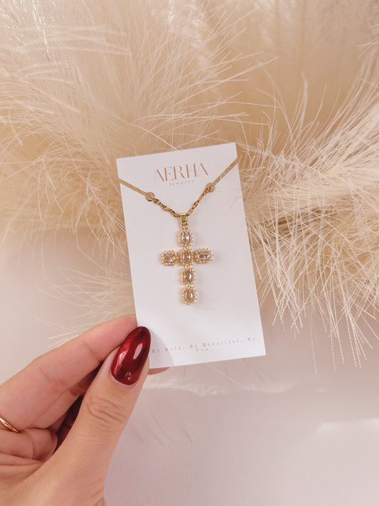 PEARLY CROSS NECKLACE