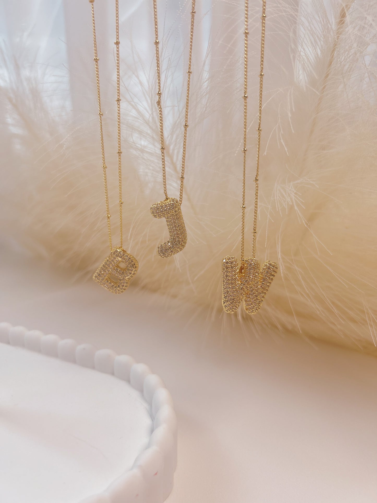 BUBBLE INITIAL NECKLACE