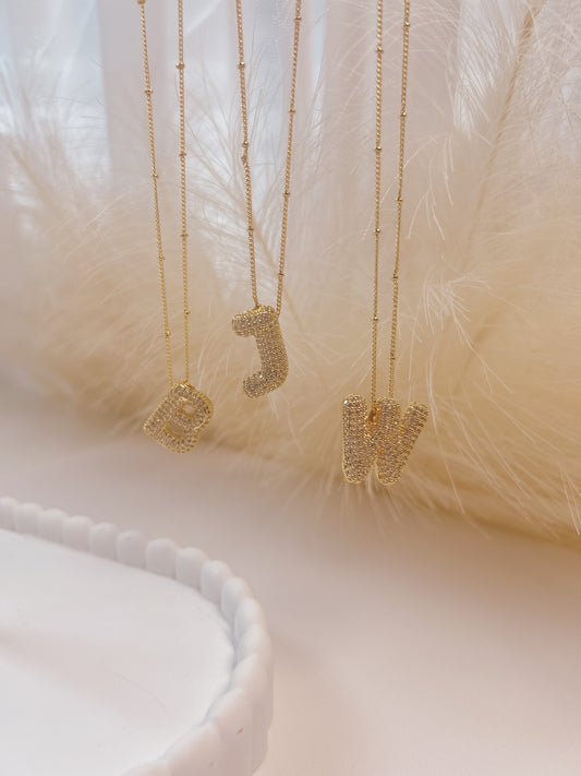 BUBBLE INITIAL NECKLACE