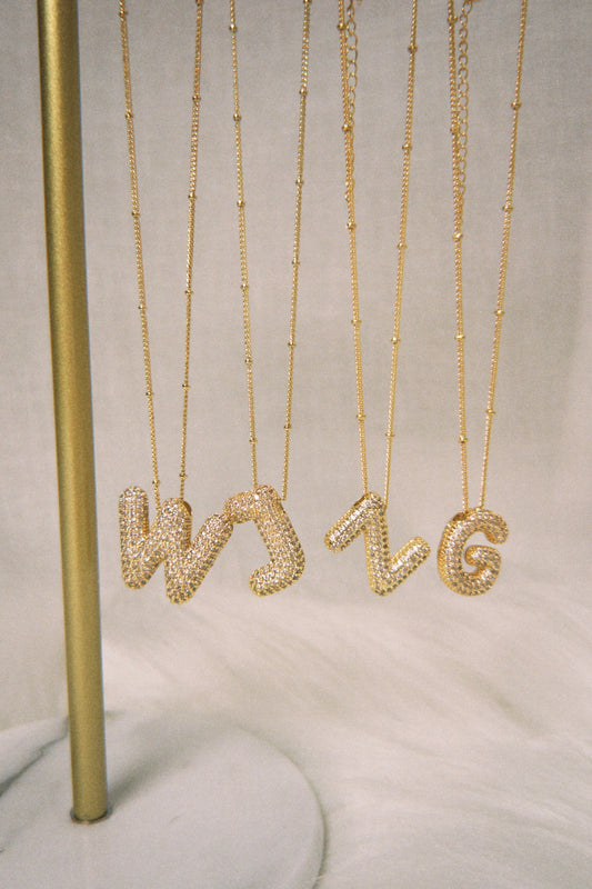 BUBBLE INITIAL NECKLACE